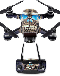 MightySkins DJSPCMB-Psycho Skull Skin Decal for DJI Spark Mini Drone Cover